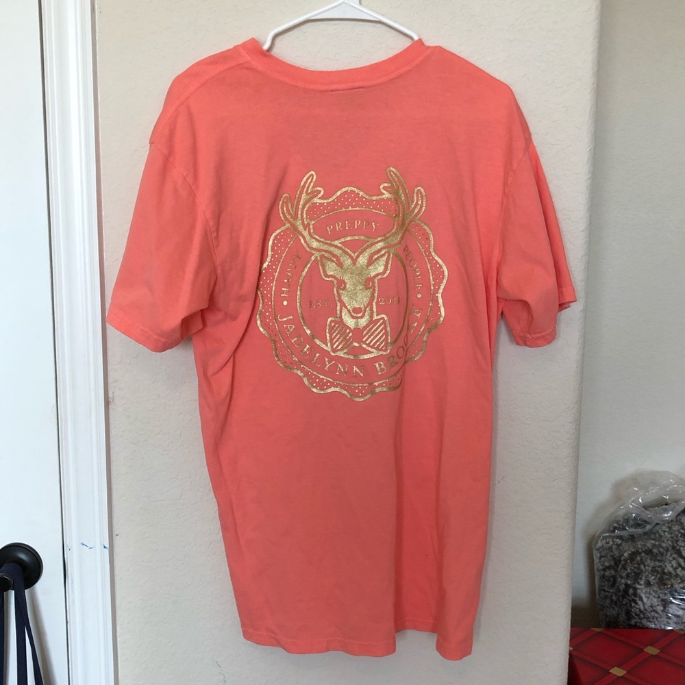 Jadelynn Brooke Orange and Gold V-Neck Tee